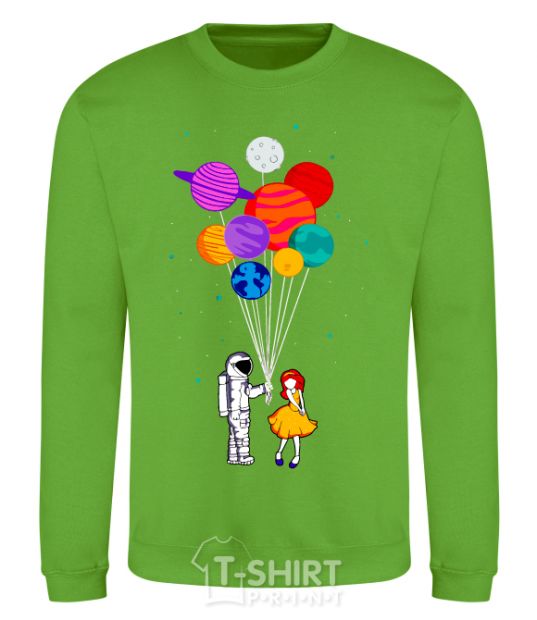 Sweatshirt Astronaut with balloons orchid-green фото