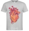 Men's T-Shirt Heart flowers grey фото