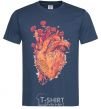 Men's T-Shirt Heart flowers navy-blue фото