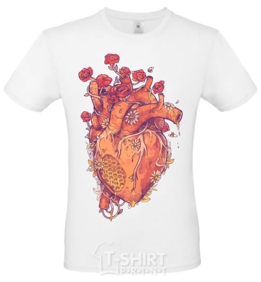 Men's T-Shirt Heart flowers White фото