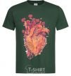 Men's T-Shirt Heart flowers bottle-green фото