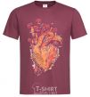 Men's T-Shirt Heart flowers burgundy фото