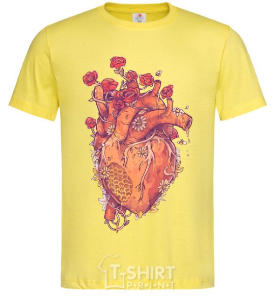 Men's T-Shirt Heart flowers cornsilk фото