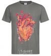 Men's T-Shirt Heart flowers dark-grey фото