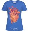 Women's T-shirt Heart flowers royal-blue фото