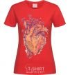 Women's T-shirt Heart flowers red фото