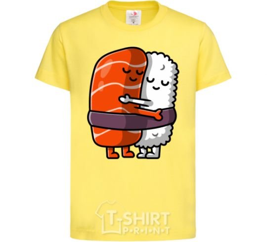 Kids T-shirt Sushi hugs cornsilk фото