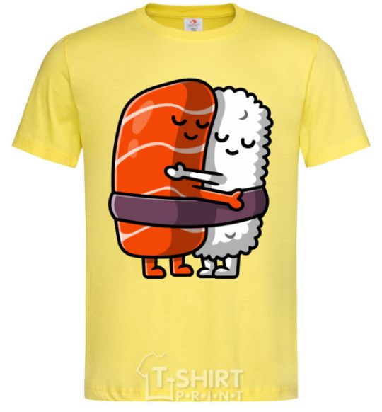 Men's T-Shirt Sushi hugs cornsilk фото