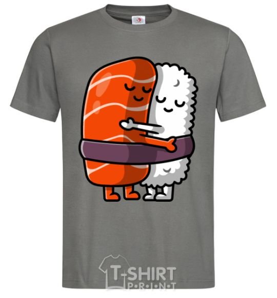 Men's T-Shirt Sushi hugs dark-grey фото