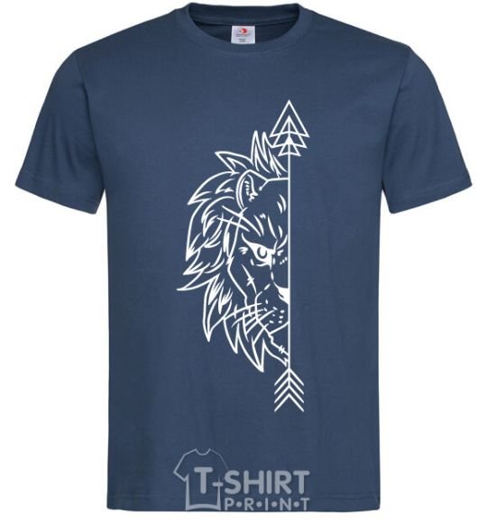 Men's T-Shirt The lion's paired navy-blue фото