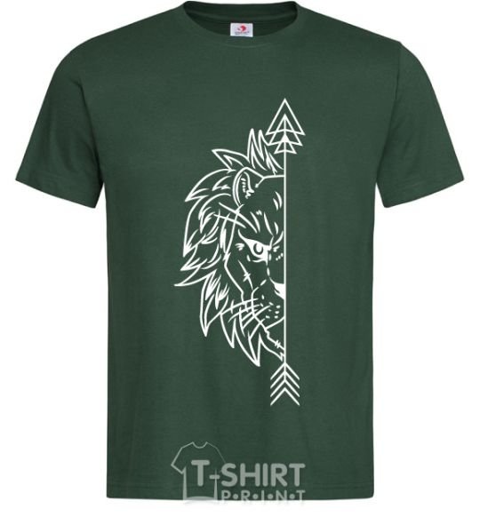 Мужская футболка Лев парная Темно-зеленый фото