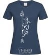 Women's T-shirt The lioness paired navy-blue фото