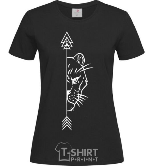 Women's T-shirt The lioness paired black фото