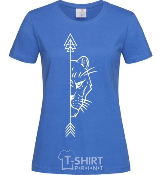 Women's T-shirt The lioness paired royal-blue фото