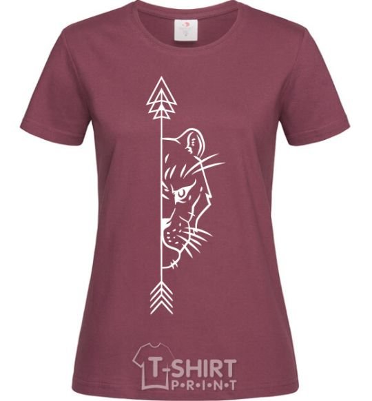 Women's T-shirt The lioness paired burgundy фото