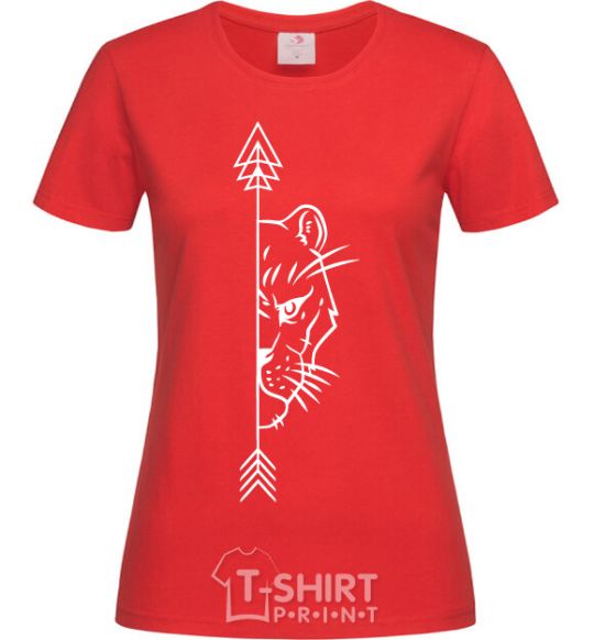 Women's T-shirt The lioness paired red фото