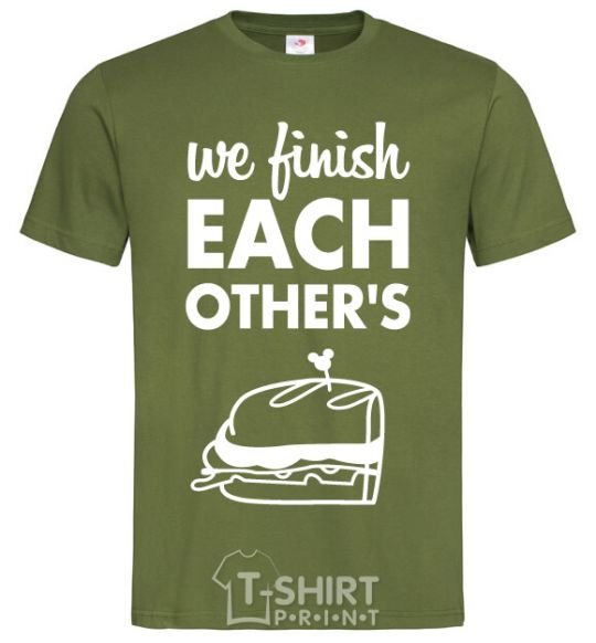 Мужская футболка Сендвич парная левая Оливковый фото