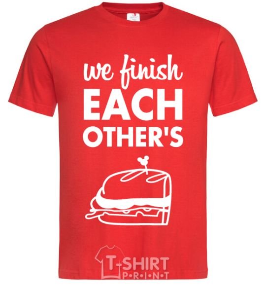 Men's T-Shirt Sandwich pair left red фото
