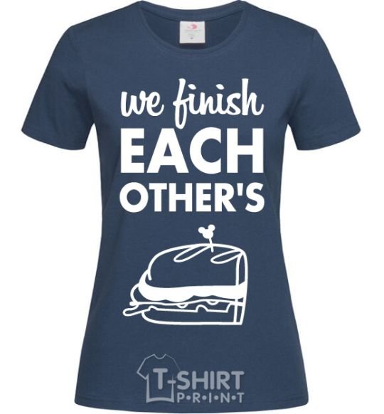 Women's T-shirt Sandwich pair left navy-blue фото