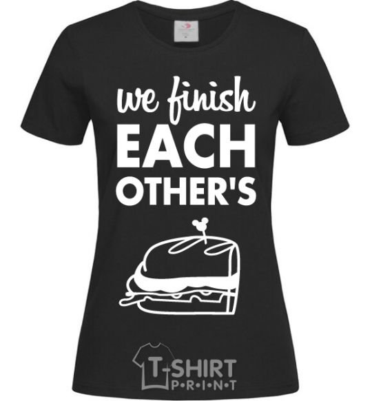 Women's T-shirt Sandwich pair left black фото