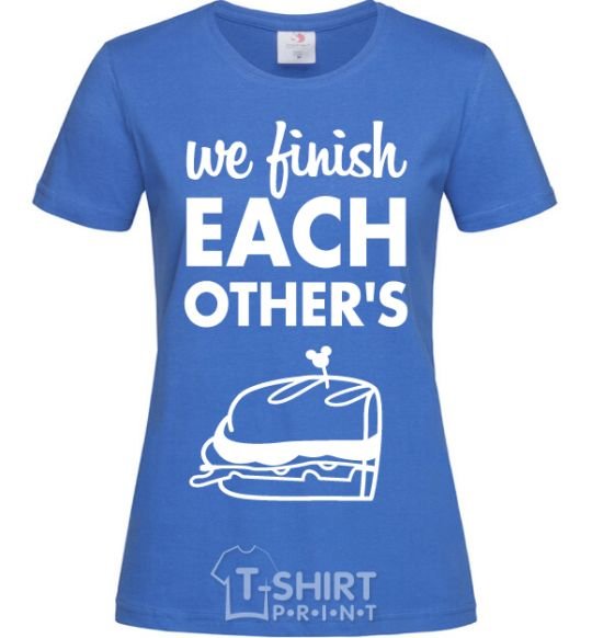 Women's T-shirt Sandwich pair left royal-blue фото