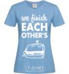 Women's T-shirt Sandwich pair left sky-blue фото