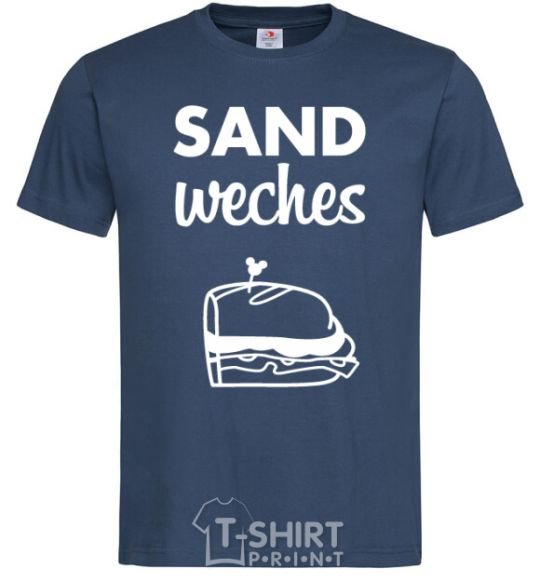 Men's T-Shirt Sandwich pair right navy-blue фото