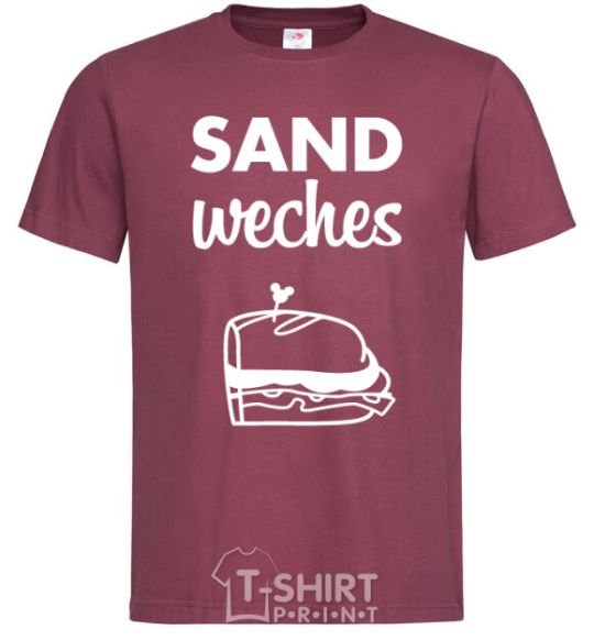 Men's T-Shirt Sandwich pair right burgundy фото