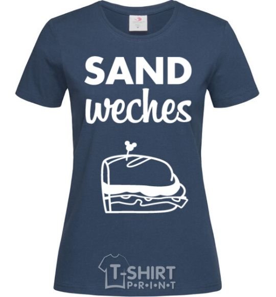 Women's T-shirt Sandwich pair right navy-blue фото