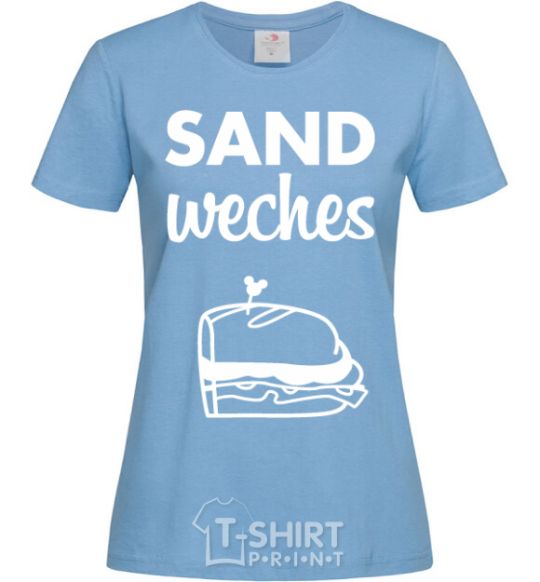 Women's T-shirt Sandwich pair right sky-blue фото