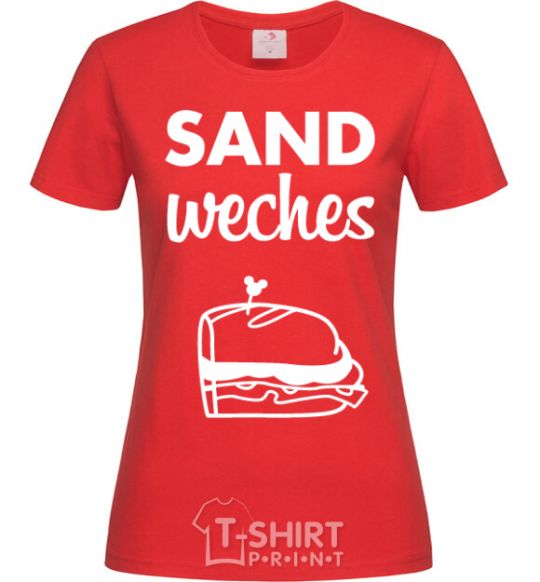 Women's T-shirt Sandwich pair right red фото