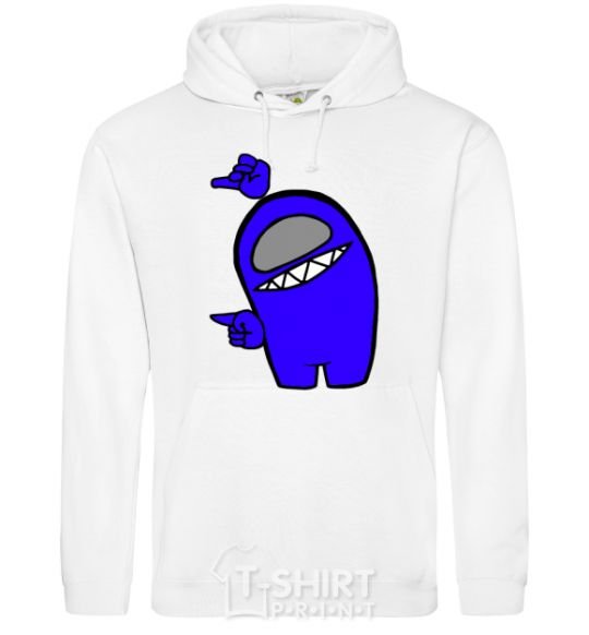 Men`s hoodie Among us blue White фото