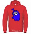 Men`s hoodie Among us blue bright-red фото