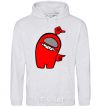 Men`s hoodie Among us red sport-grey фото