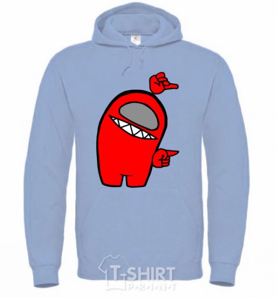 Men`s hoodie Among us red sky-blue фото