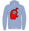 Men`s hoodie Among us red sky-blue фото