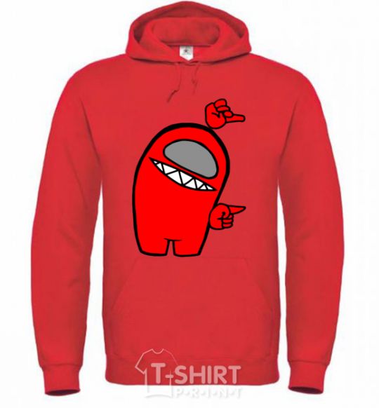 Men`s hoodie Among us red bright-red фото