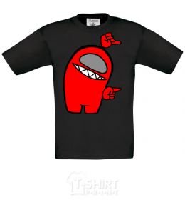 Kids T-shirt Among us red black фото