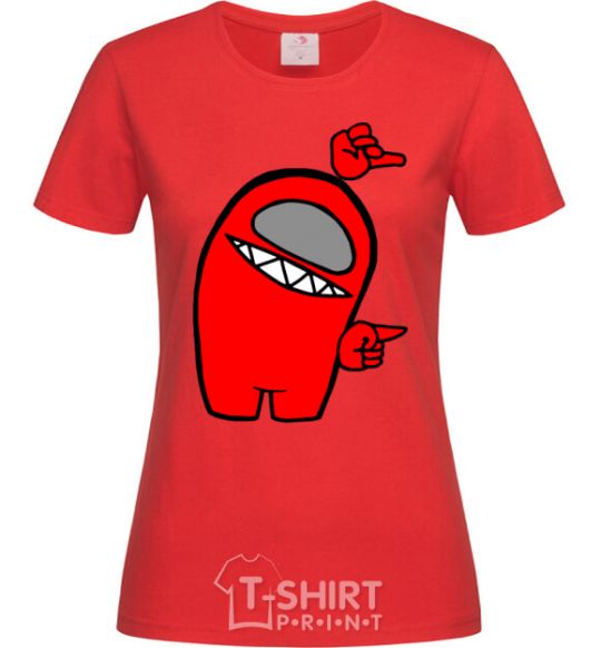 Women's T-shirt Among us red red фото