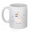 Ceramic mug The llama is in love White фото