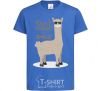 Kids T-shirt Don't forget to smile llama royal-blue фото