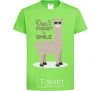 Kids T-shirt Don't forget to smile llama orchid-green фото