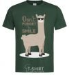 Men's T-Shirt Don't forget to smile llama bottle-green фото