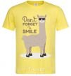 Men's T-Shirt Don't forget to smile llama cornsilk фото