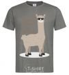 Men's T-Shirt Don't forget to smile llama dark-grey фото