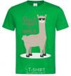 Men's T-Shirt Don't forget to smile llama kelly-green фото