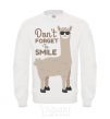 Sweatshirt Don't forget to smile llama White фото