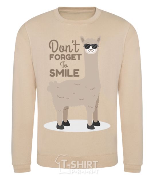 Sweatshirt Don't forget to smile llama sand фото