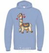 Men`s hoodie Bright lama sky-blue фото