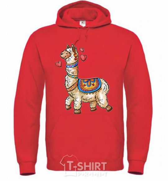 Men`s hoodie Bright lama bright-red фото